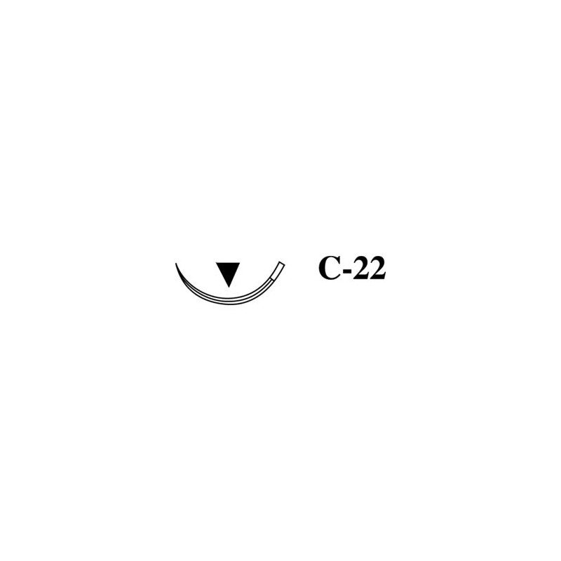 Suture résorbable PGA 5/0 aiguille C-22 3/8 de cercle